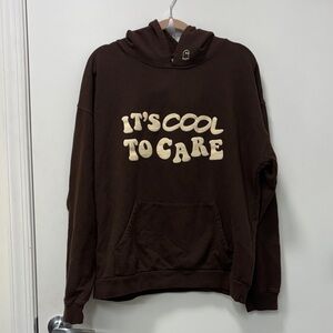 LONELY GHOST BROWN HOODIE WITH A CREAM TEXT
